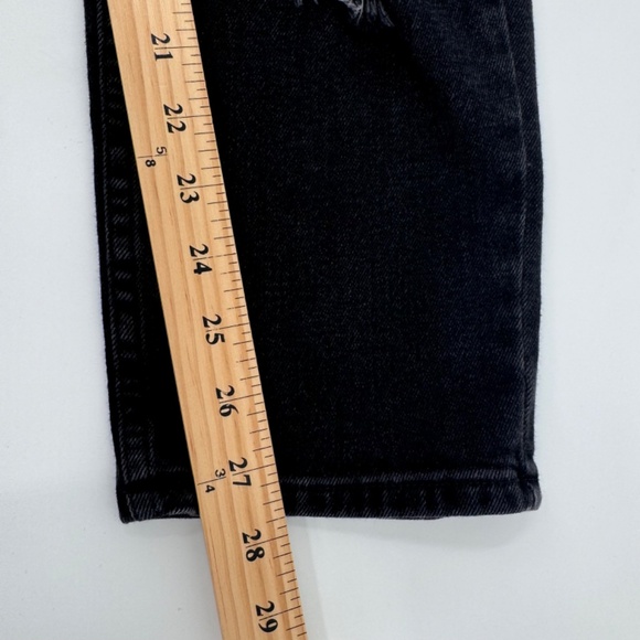 Vibrant MIU Jeans Women 29 Black Destroyed Denim High Rise Grunge Stretch USA - Picture 10 of 11